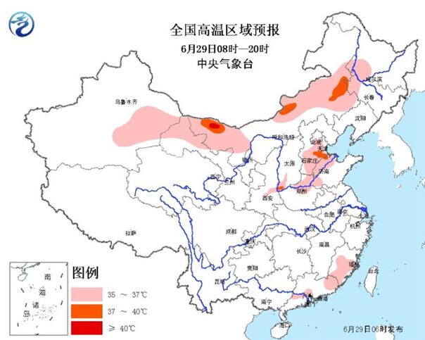 山東省繼續(xù)發(fā)布高溫黃色預(yù)警信號（圖）